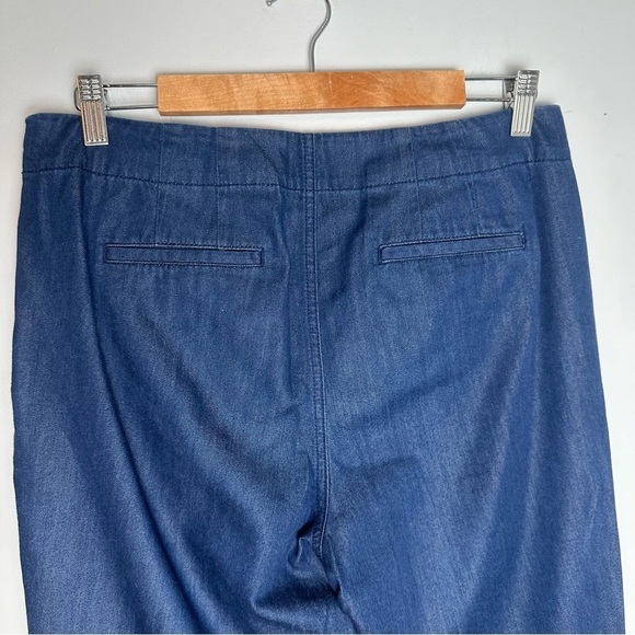 Talbots Wide Leg Sailor Lightweight Chambray Trouser Pants, Size 10 Petite, Blue - Picture 6 of 8
